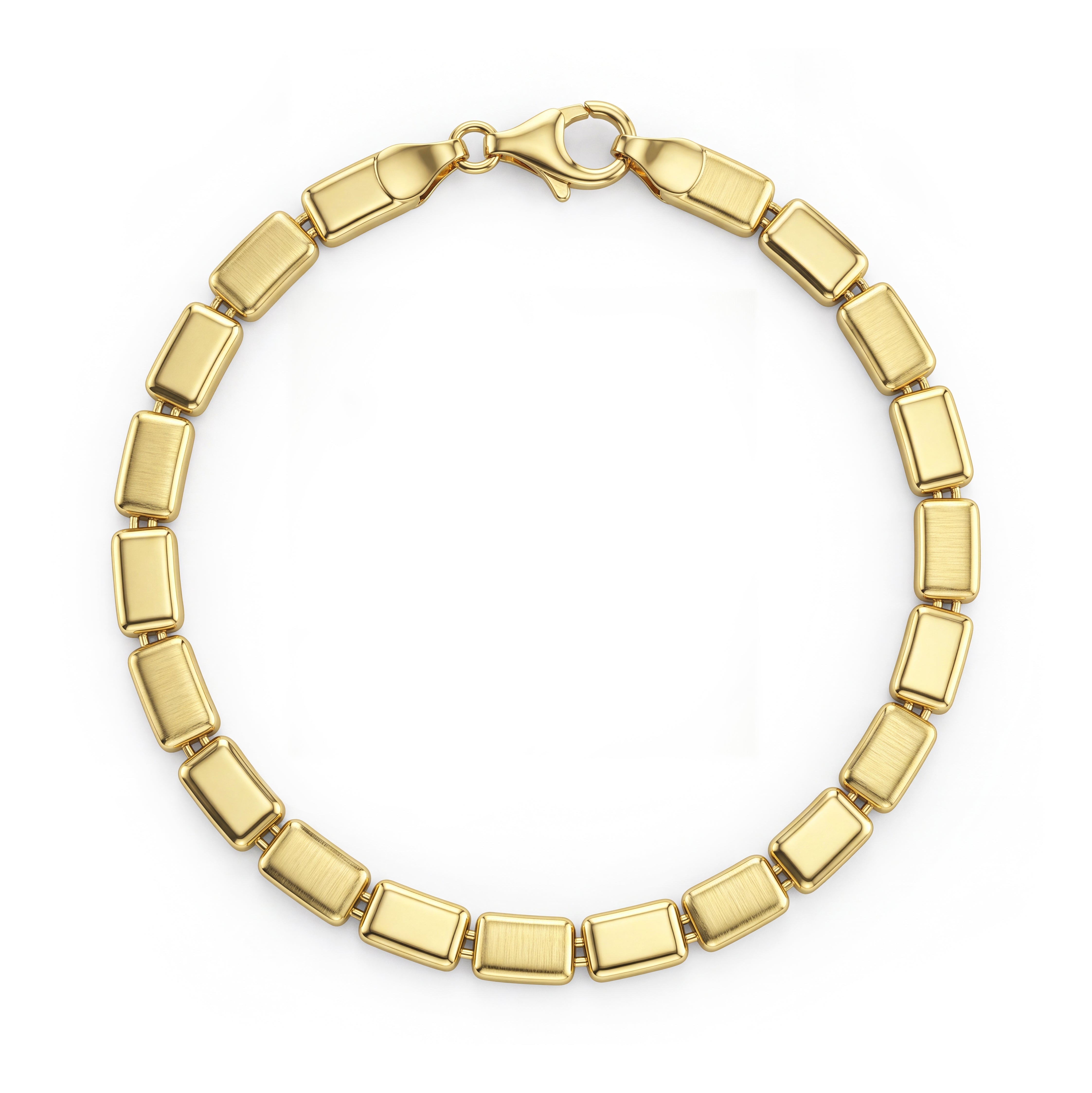 18K Modern Geometric Gold Chain Bracelet