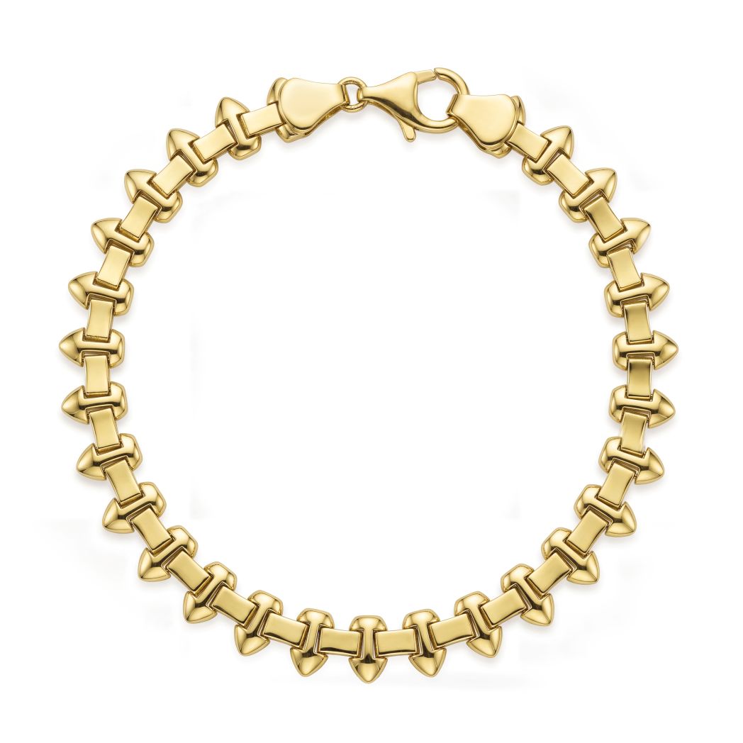 18K Elegant Polished Gold Link Bracelet