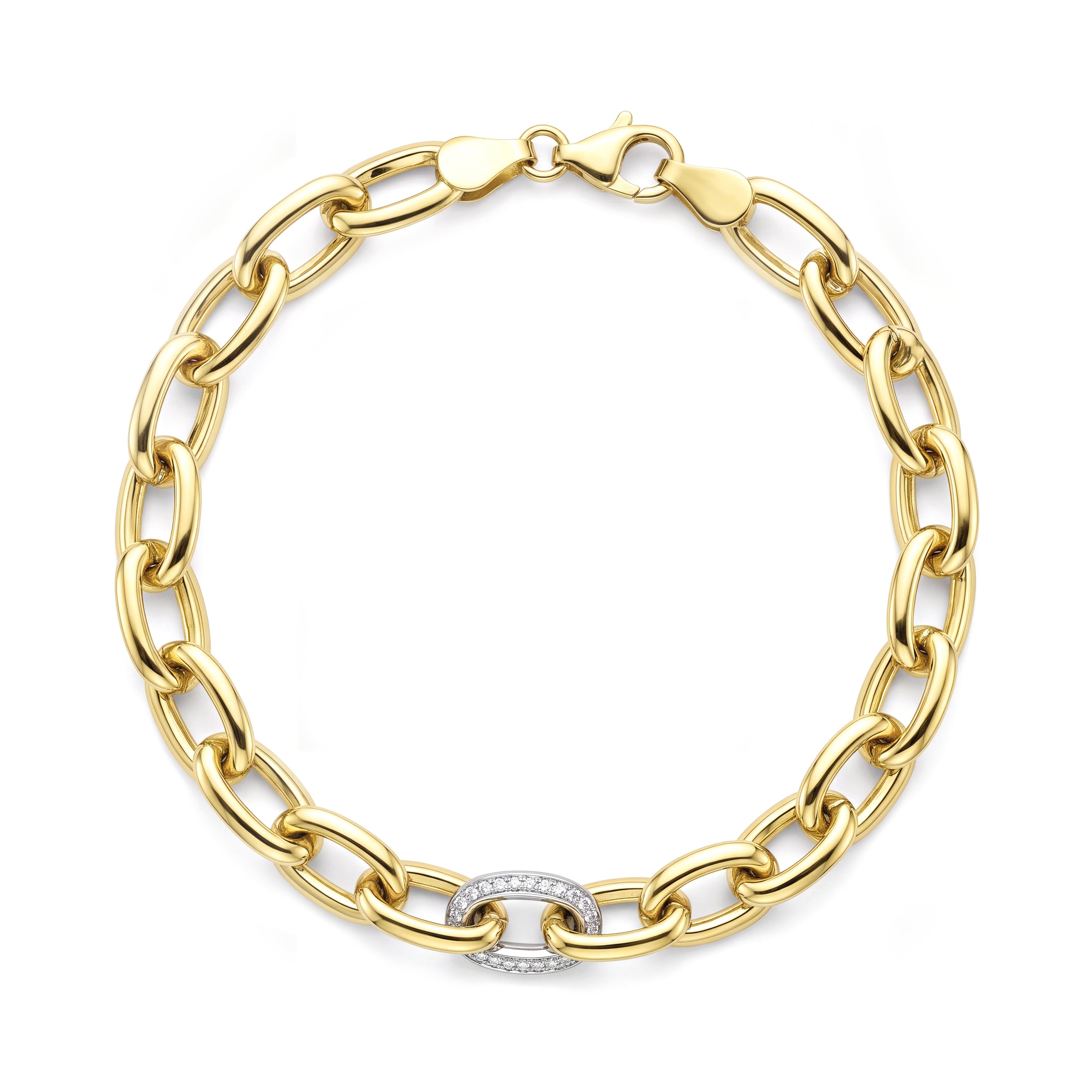 18K Classic Elegance Oval Bracelet